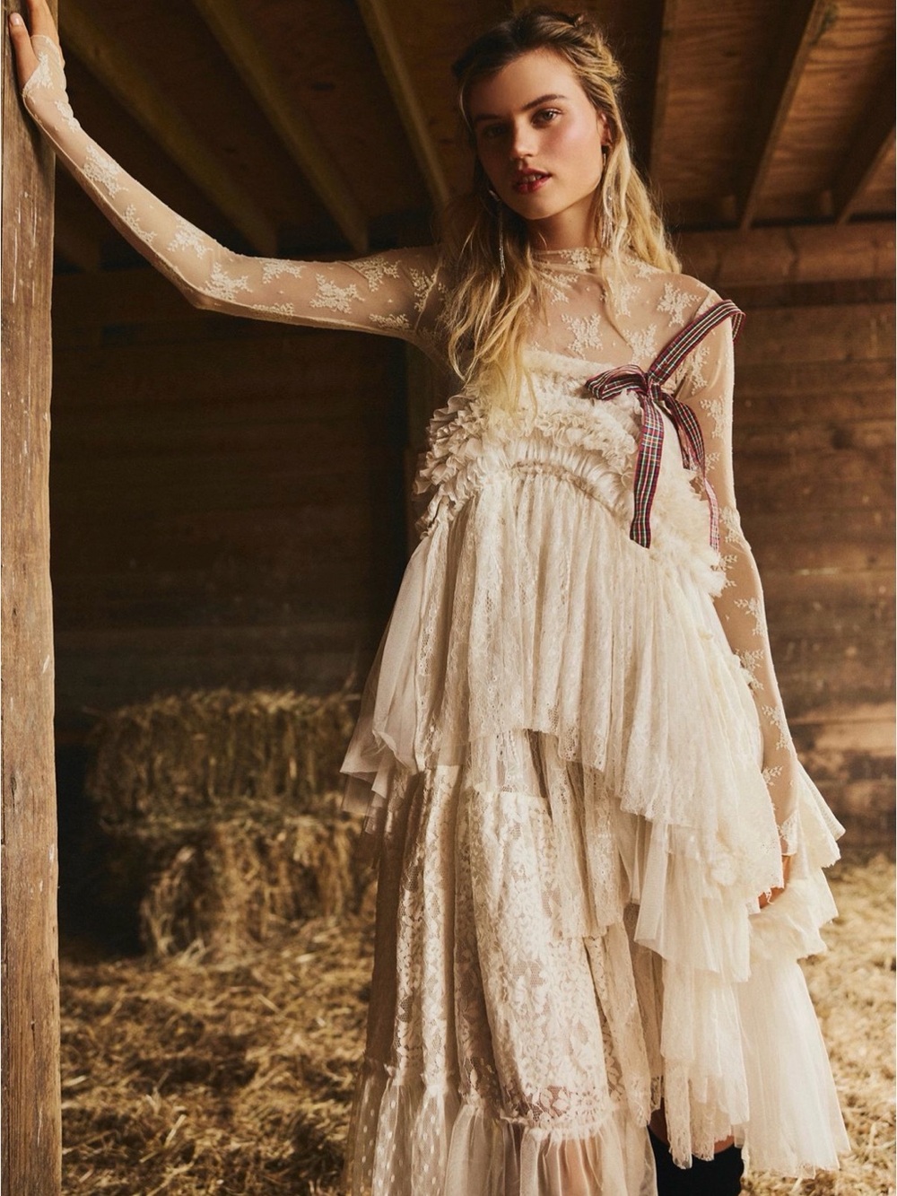 Free People Intimately Women’s Lady Lux Layering Top in Evening Cream, Small - Picture 4 of 14